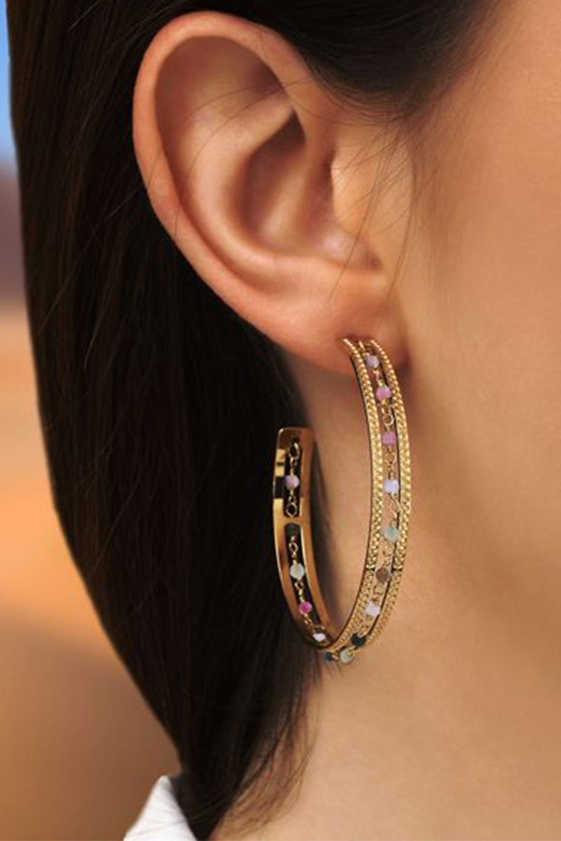 antoinette ameska Boucles d'oreilles - Sabah Grande Doré