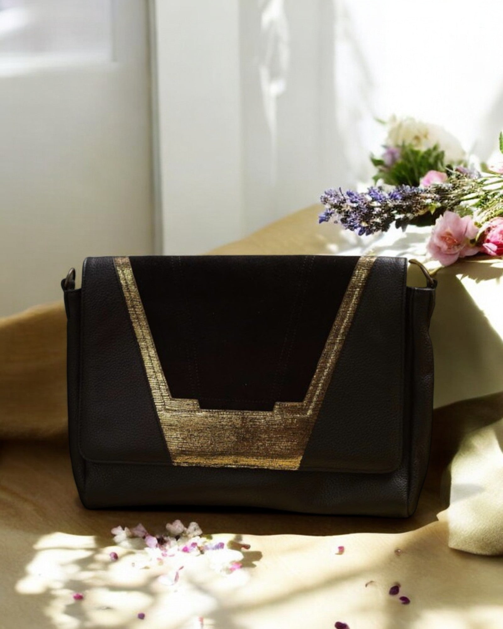 antoinette ameska Sac TOKYO Noir/Irisé Or