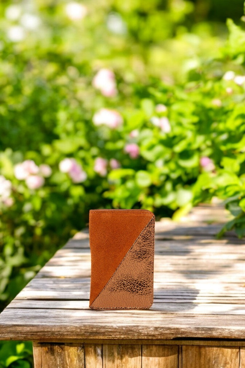 antoinette ameska Porte-carte BILBAO Camel/Craquelé Bronze