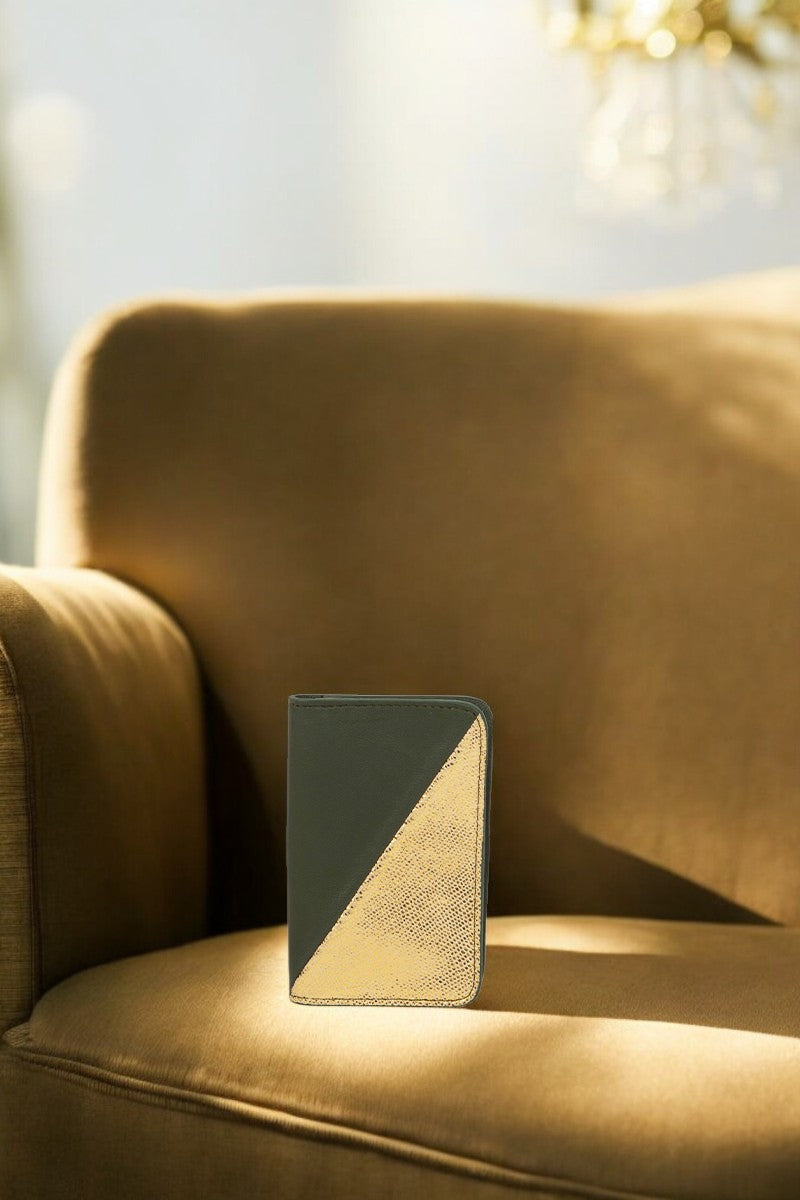 antoinette ameska Porte-carte BILBAO Kaki/Lézard Or