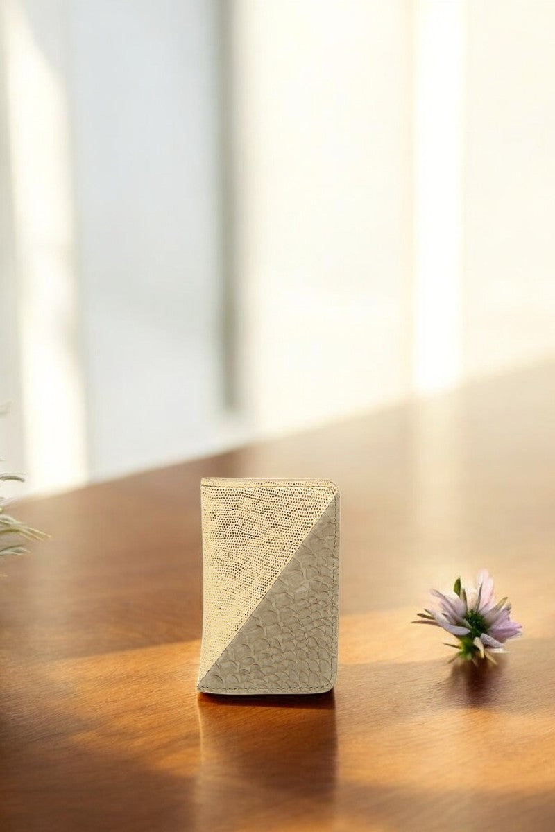 antoinette ameska Porte-carte BILBAO Lézard Or/Python Kaki