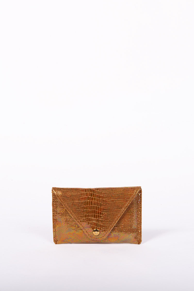 antoinette ameska Porte-carte FLORENCE Hologramme Moutarde