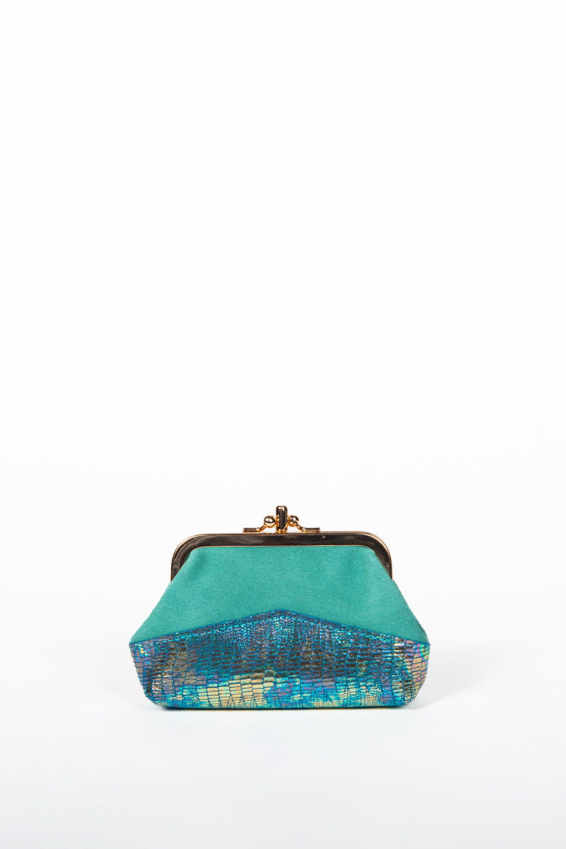 antoinette ameska Porte-Monnaie CAPRI Turquoise/Python Bleu