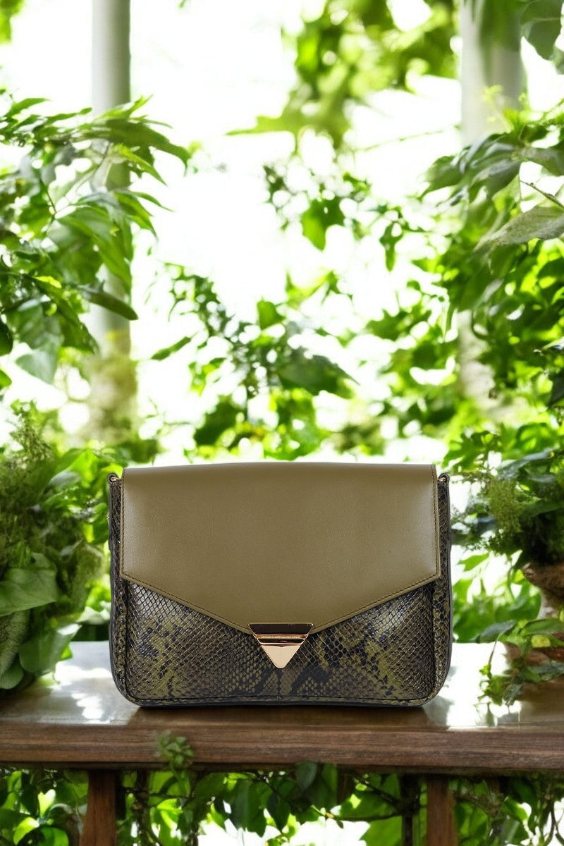 antoinette ameska Petit Sac POSITANO Kaki/Python