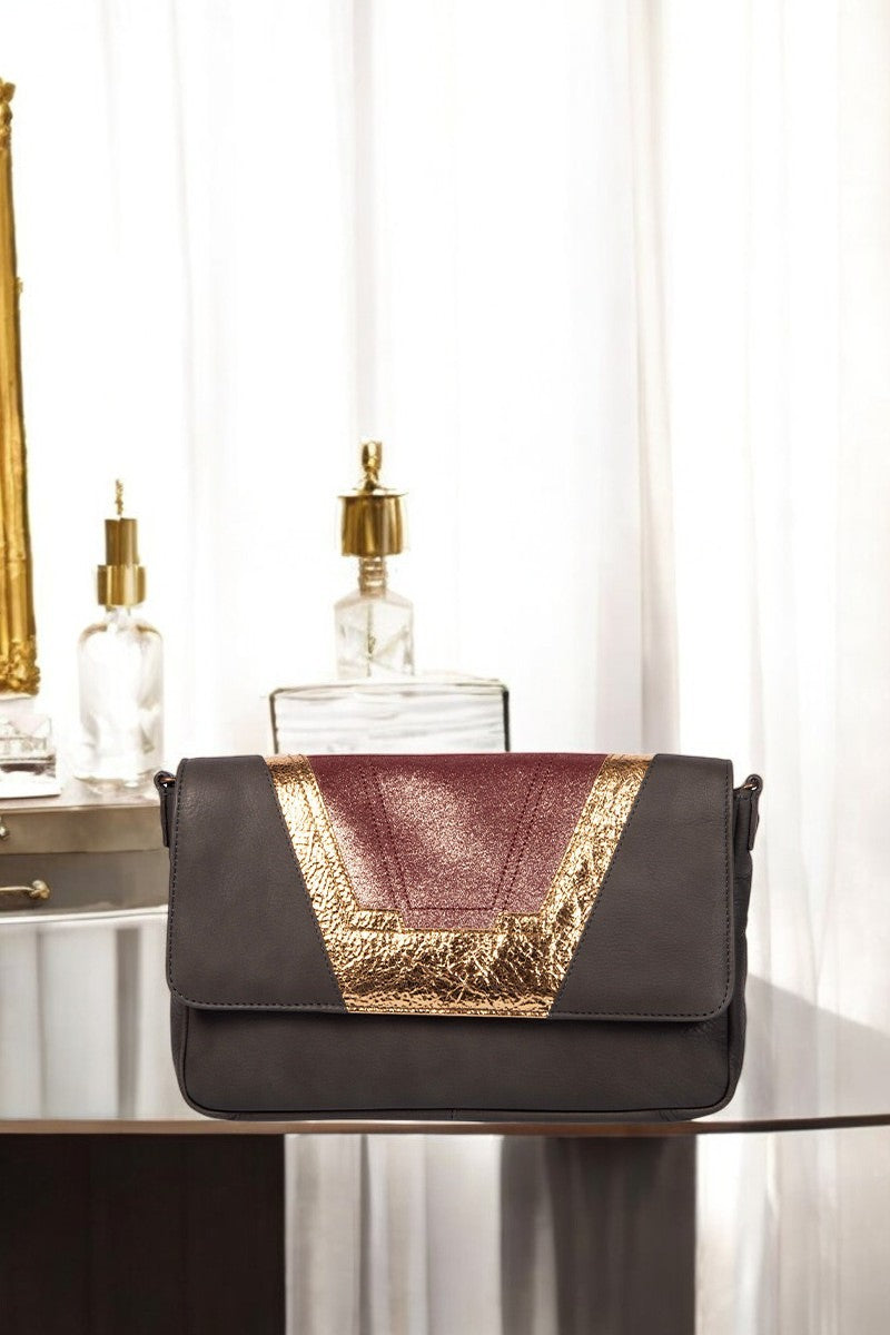 antoinette ameska Petit Sac TOKYO Gris/Bordeaux