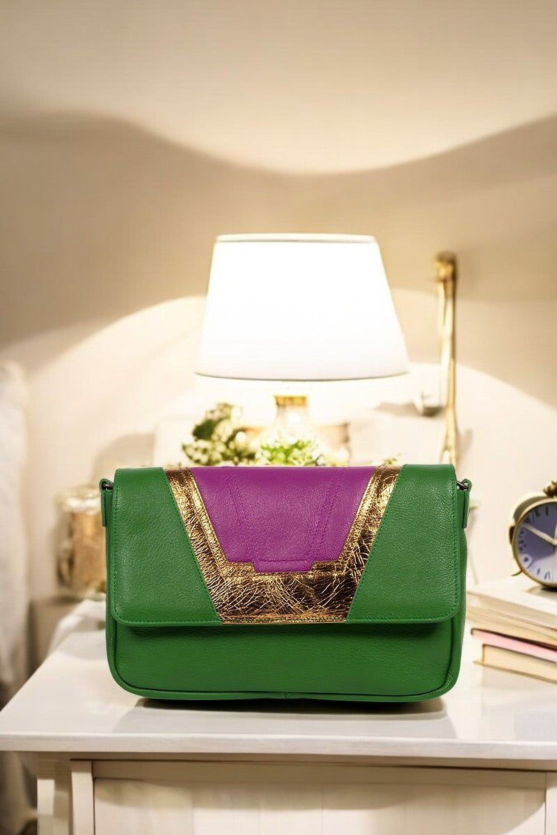 antoinette ameska Petit Sac TOKYO Vert/Fuchsia