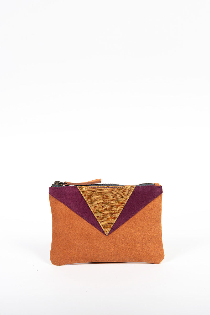 antoinette ameska Porte-Monnaie KHEOPS Cannelle/Moutarde Hologramme