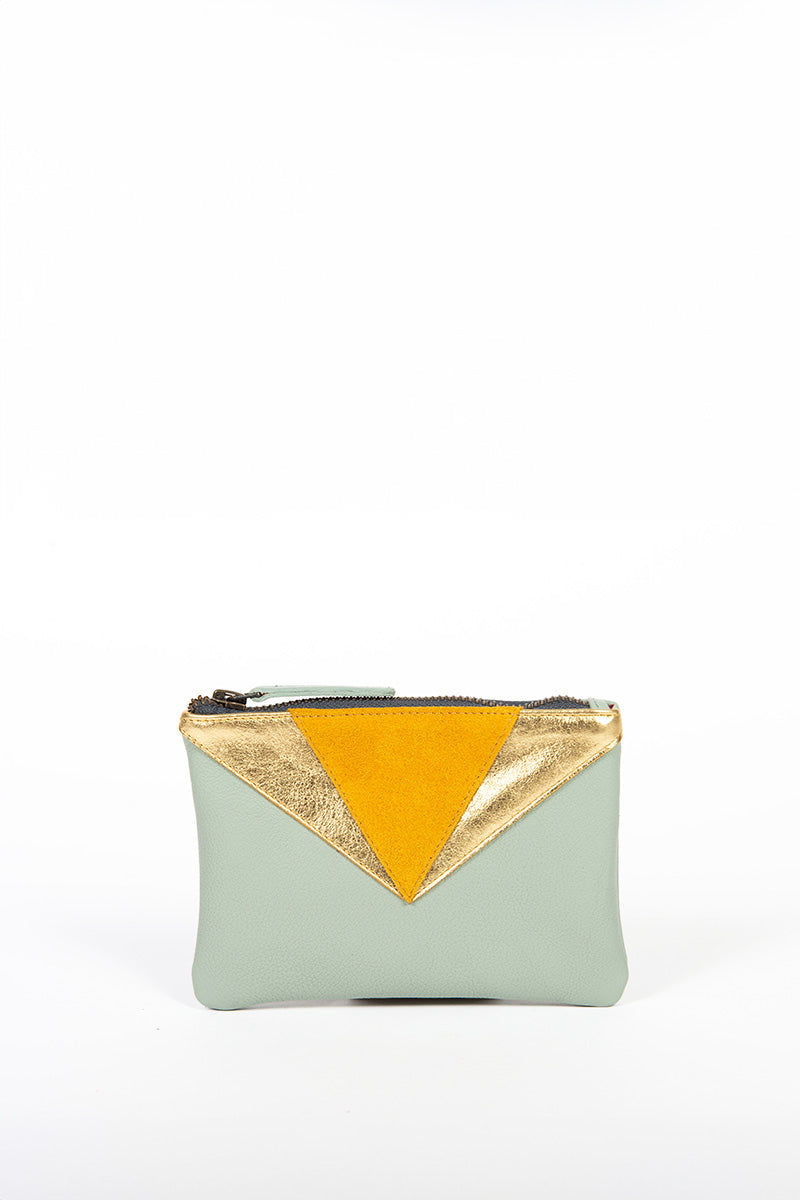 antoinette ameska Porte-Monnaie KHEOPS Vert Sauge/Moutarde