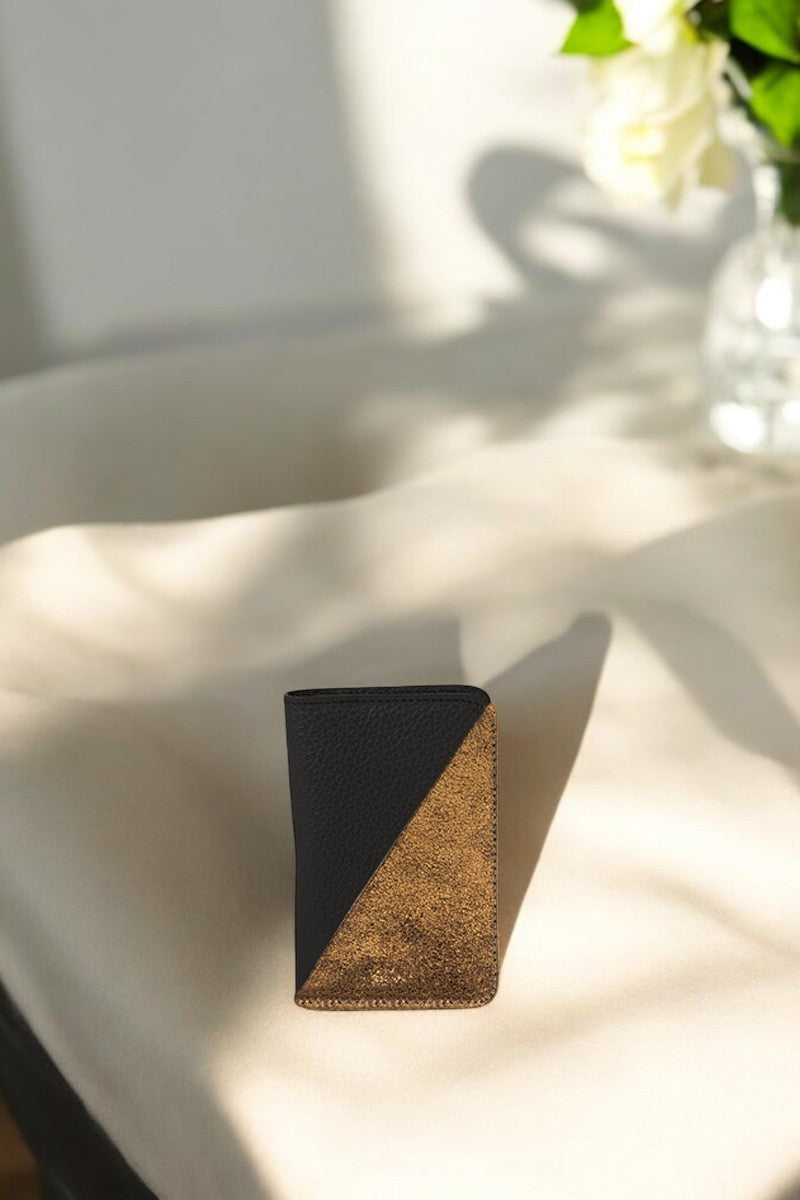 antoinette ameska Porte-carte BILBAO Noir/Paillette Cuivre