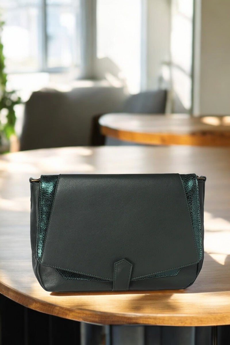 antoinette ameska Sac CUZCO Vert Forêt/Craquelé