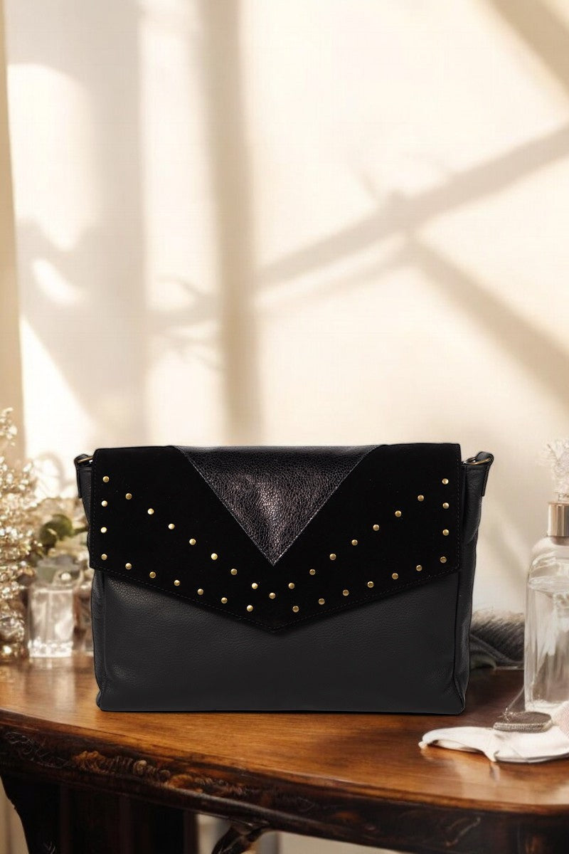 antoinette ameska Sac NORA Noir/Lézard Noir