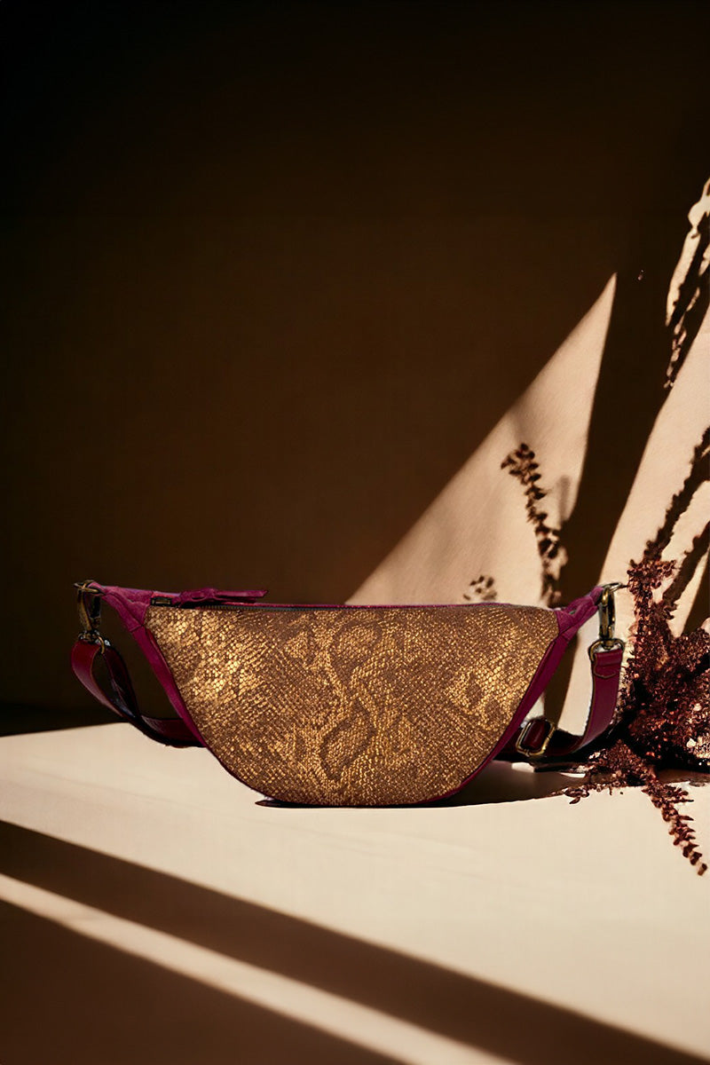 antoinette ameska Sac Banane PIANA Python/Bordeaux